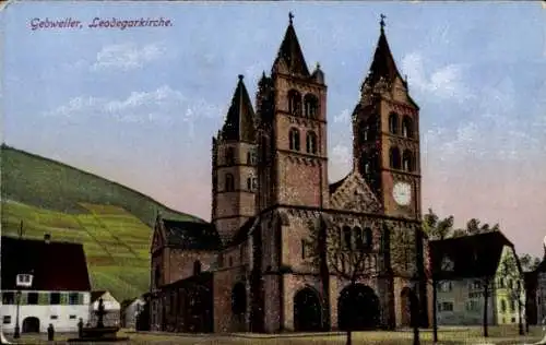 Ak Guebwiller Gebweiler Elsass Haut Rhin, Leodegarkirche