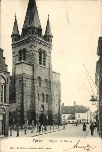 Ak Ypern Ypern Westflandern, Kirche St. Pierre