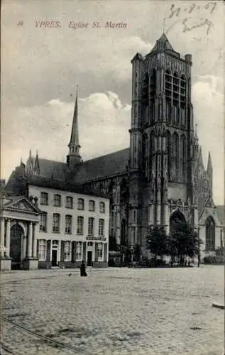 Ak Ypern Ypern Westflandern, St.-Martin-Kirche