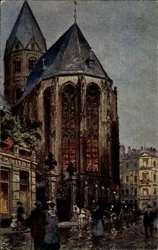 Ak Köln am Rhein, St. Andreaskirche, nach einem Aquarell von Karl Rüdell