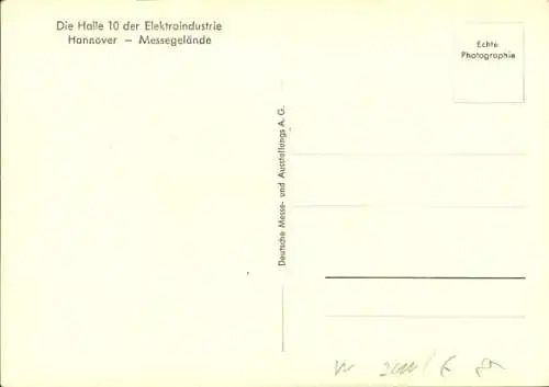 Ak Hannover in Niedersachsen, Messegelände, Halle 10 der Elektro Industrie