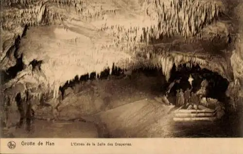 Ak Grotte de Han Han sur Lesse Wallonie Namur, Der Vorhangraum