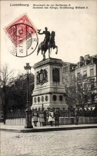 Ak Luxembourg Luxemburg, Denkmal von König Wilhelm II.