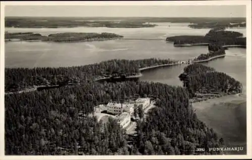 Ak Punkaharju Finnland, See, Luftbild