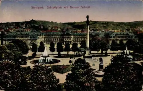 Ak Stuttgart in Württemberg, Schlossplatz, Neues Schloss