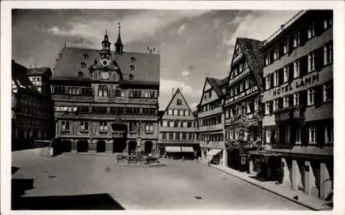 Ak Tübingen am Neckar, Marktplatz, Hotel Lamm