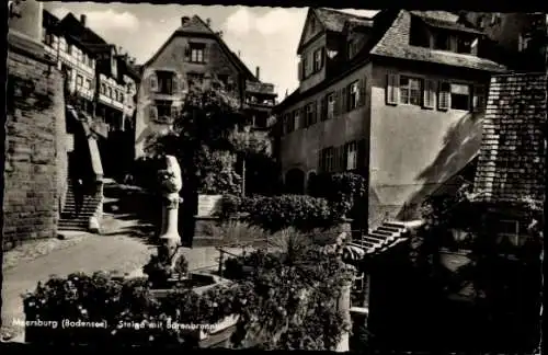 Ak Meersburg am Bodensee, Steige mit Bärenbrunnen