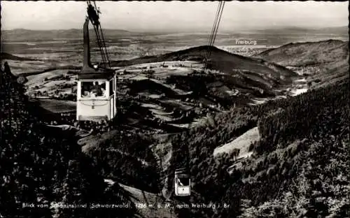 Ak Freiburg im Breisgau, Blick vom Schauinsland, Seilbahn