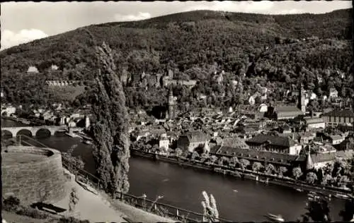 Ak Heidelberg am Neckar, Gesamtansicht, Blick aus dem Philosophengarten