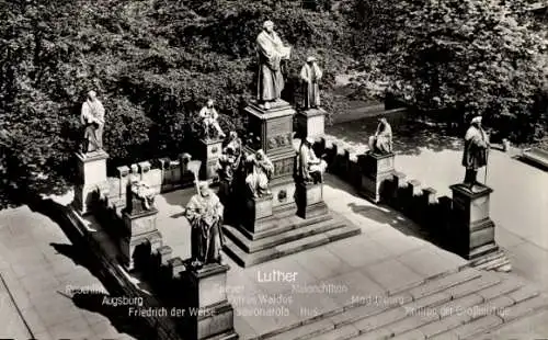 Ak Worms am Rhein, Lutherdenkmal, Melanchthon, Friedrich der Weise, Philipp der Großmütige