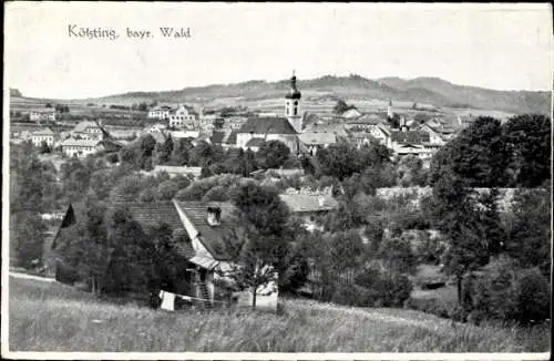 Ak Bad Kötzting im Bayerischen Wald, Totalansicht, Kirche