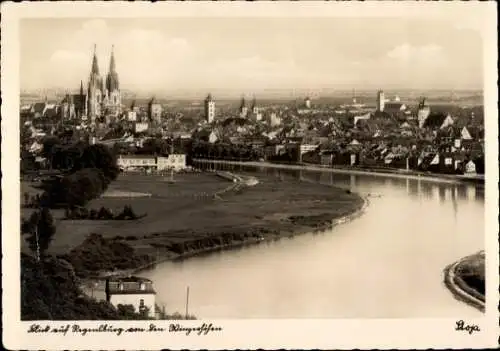 Ak Regensburg an der Donau Oberpfalz, Totalansicht