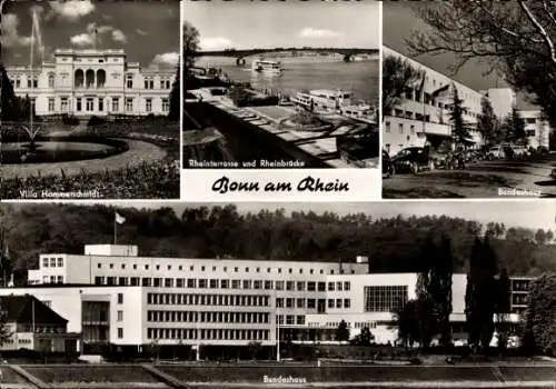 Ak Bonn am Rhein, Villa Hammerschmidt, Rheinterrasse, Bundestag, Bundeshaus