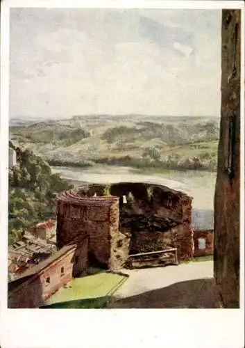 Künstler Ak F. Weidinger, Passau in Niederbayern, Wehrturm auf Oberhaus