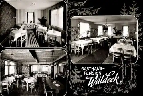 Ak Neustadt im Schwarzwald, Gasthaus-Pension Waldeck, Speiseraum