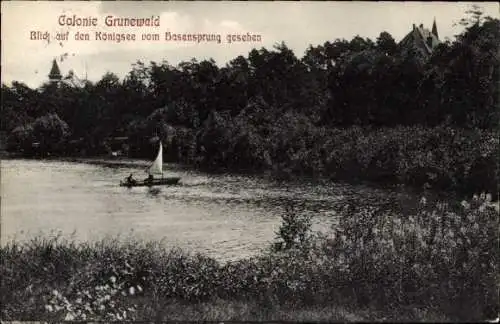 Ak Berlin Wilmersdorf Grunewald, Koenigssee vom Hasensprung gesehen