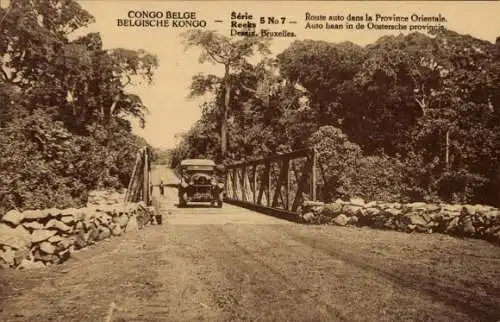 Ak Belgisch-Kongo RD Kongo Zaire, Autobahn in der Provinz Orientale