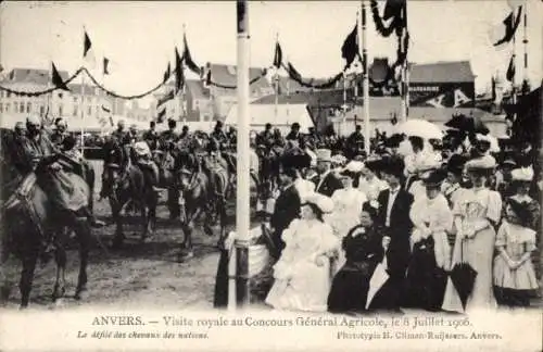 Ak Anvers Antwerpen Flandern, Visite royale au Concours General Agricole, 8 Juillet 1906