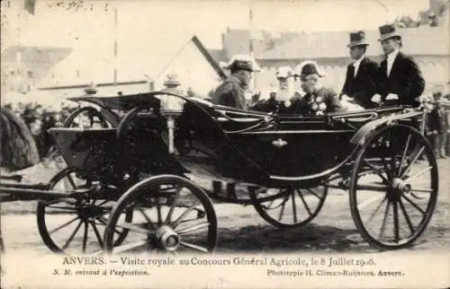 Ak Anvers Antwerpen Flandern, Visite royale au Concours General Agricole, 8 Juillet 1906, Kutsche