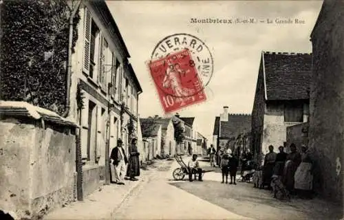 Ak Montbrieux Guérard Seine et Marne, Grande Rue