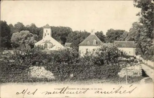 Ak Luzancy Seine et Marne, Chemin de l’Eglise