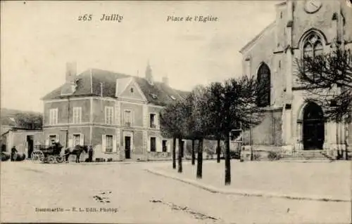 Ak Juli Seine et Marne, Place de l’Eglise