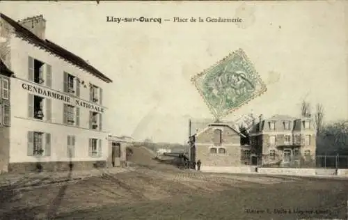 Ak Lizy sur Ourcq Seine et Marne, Place de la Gendarmerie