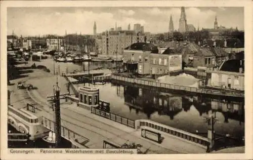 Ak Groningen Niederlande, Westerhafen, Bascule-Brücke