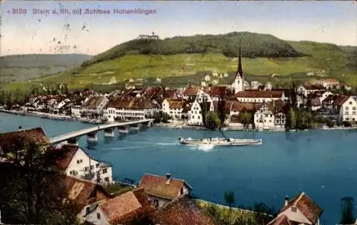 Ak Stein am Rhein Kanton Schaffhausen, Gesamtansicht, Schloss Hohenklingen