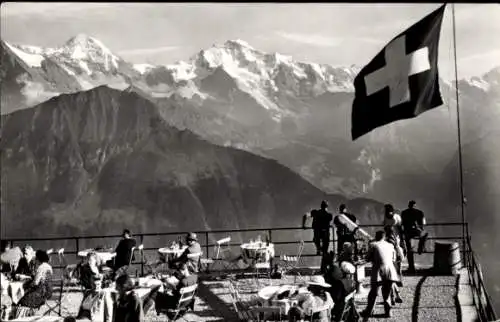 Ak Schynige Platte Kanton Bern, Terrasse, Mönch, Jungfrau