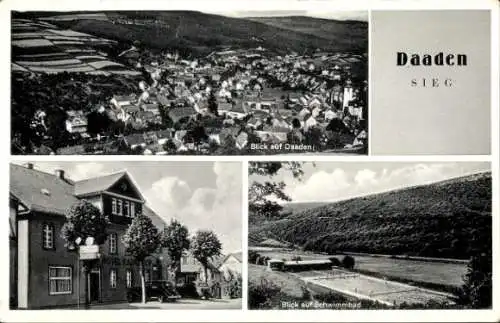 Ak Daaden im Westerwald, Gesamtansicht, Schwimmbad, Hotel Kaiserhof