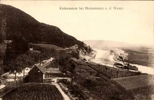 Ak Stahle Höxter an der Weser, Kiekenstein, Dampfer Oberweser Dampfschifffahrts Ges. Hameln