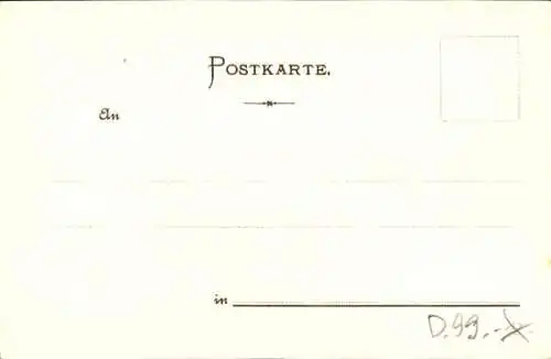 Künstler Litho St. Goar am Rhein, Ruine Rheinfels, Dampfer