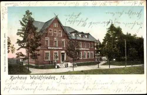 Leuchtfenster Ak Zittau, Restaurant Kurhaus Waldfrieden