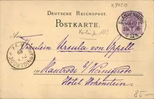 Vorläufer Litho Blankenburg am Harz, Stadt, Regenstein, Ziegenkopf, Großvater