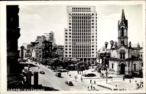 Foto Ak Largo do Paiçandu São Paulo Brasilien, Straßenpartie, Kirche