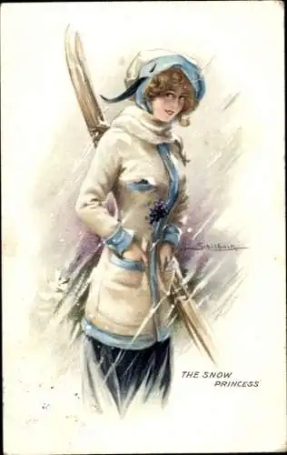 Künstler Ak Schilbach, The Snow Princess, Frau mit Skiern