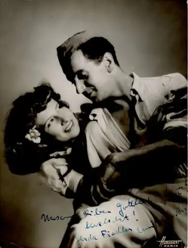 Foto Schauspieler Gerda Fiedler und Erwin Hansen, Portrait, Autogramm