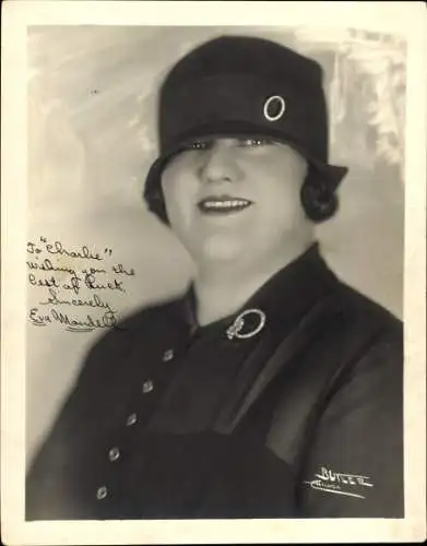 Foto Schauspielerin Eva Mandell, Portrait, Autogramm