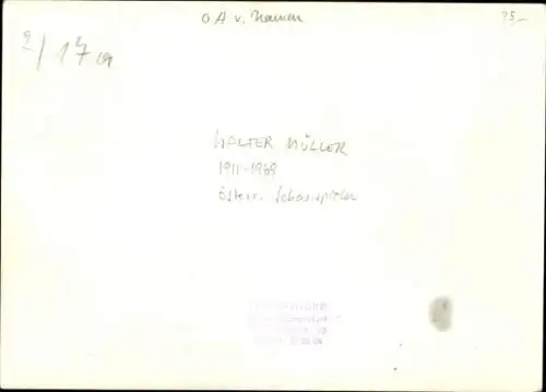 Foto Schauspieler Walter Müller, Filmszene, Autogramm