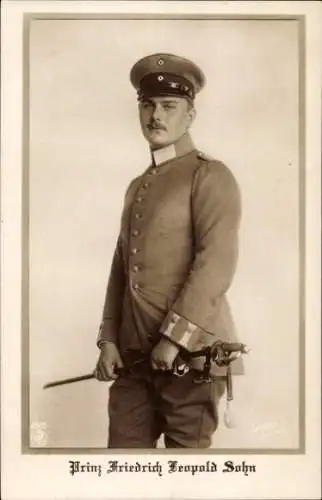 Ak Prinz Friedrich Leopold, Sohn des gleichnamigen Prinzen von Preußen, Portrait in Uniform