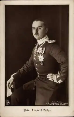 Ak Prinz Leopold Sohn, Porträt in Uniform