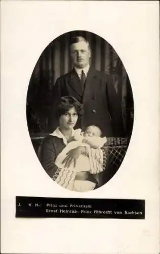 Ak Prinz Ernst Heinrich von Sachsen, Sophie von Luxemburg, Prinz Albrecht