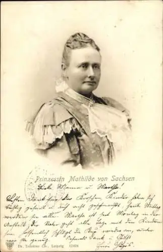 Ak Prinzessin Mathilde von Sachsen, Porträt