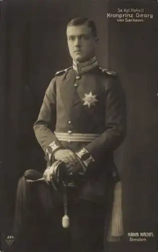 Ak Kronprinz Georg von Sachsen, Portrait