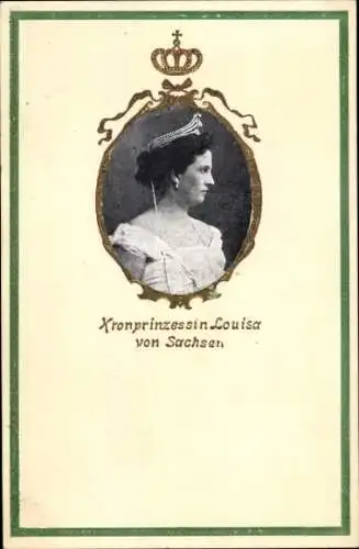 Präge Passepartout Ak Prinzessin Luise von Österreich Toskana, Kronprinzessin von Sachsen