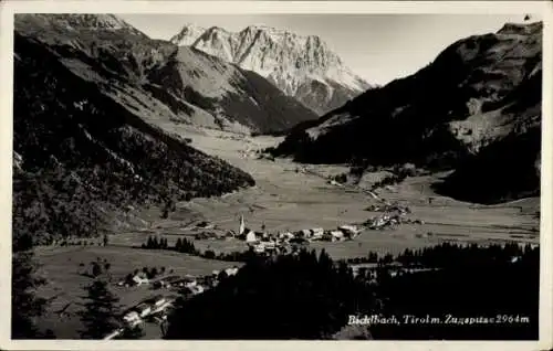 Ak Bichlbach in Tirol, Panorama mit Zugspitze