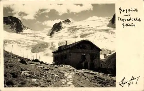 Ak Mayrhofen im Zillertal Tirol, Greizer Hütte, Trippachsattel