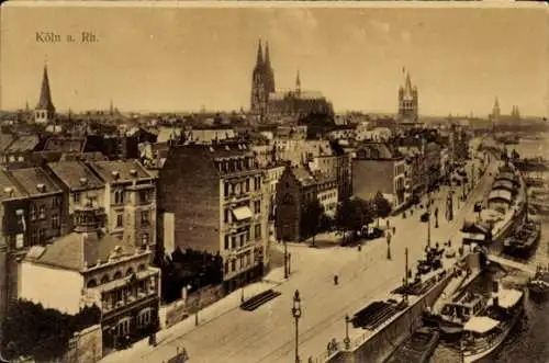 Ak Köln am Rhein, Teilansicht, Dom