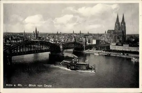 Ak Köln am Rhein, Blick von Deutz